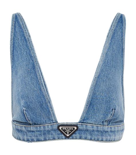 prada denim bralette.